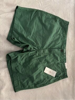 True Craft Men's Flat Front Green Shorts